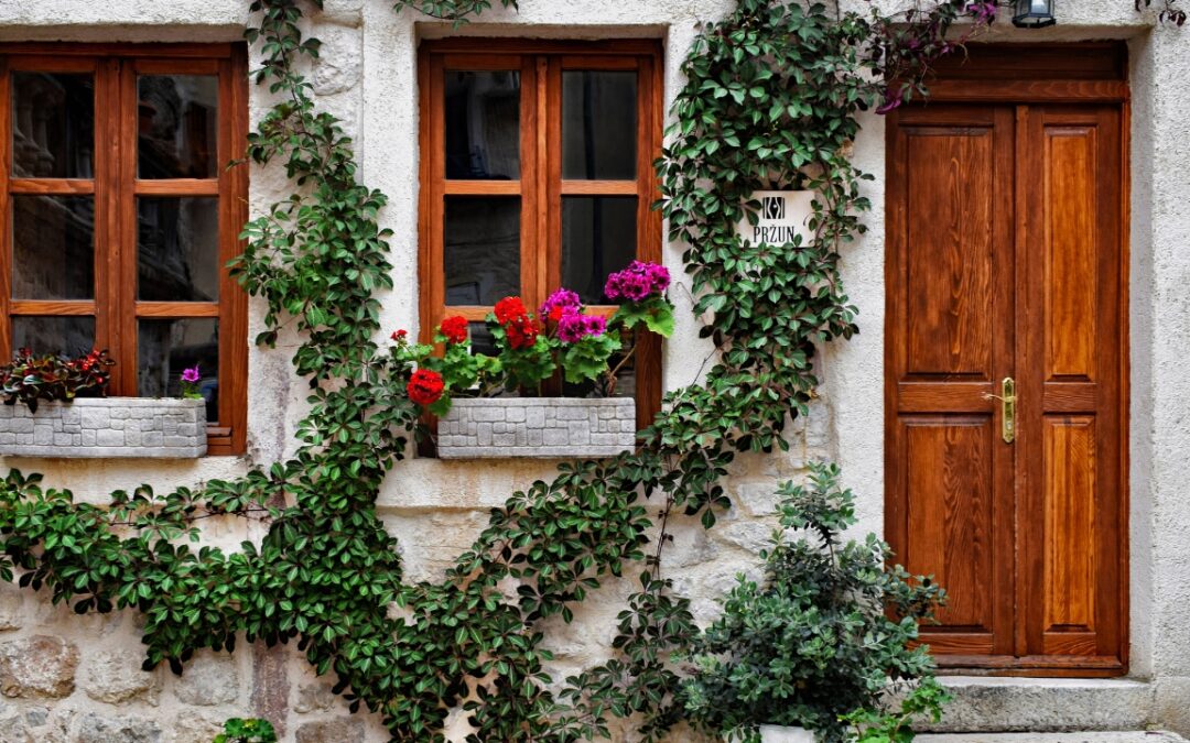 Drzwi drewniane do domu w stylu rustykalnym